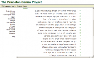 View of Hebrew text